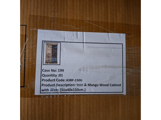 Wandkast, mangohout - afbeelding 2 van  3