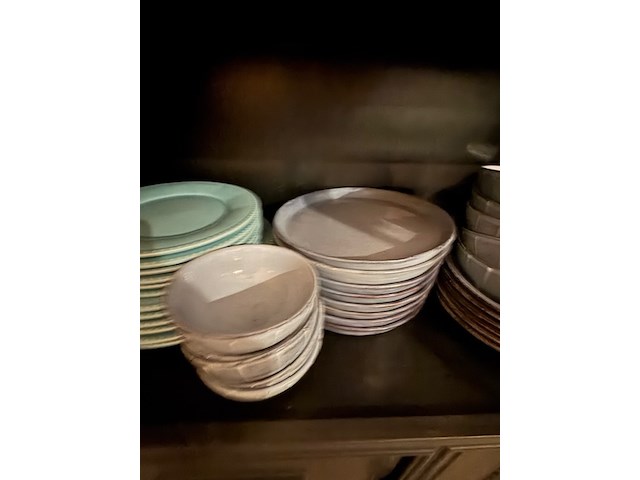 Wandkast met glaswerk en serviesgoed, staal - afbeelding 2 van  11