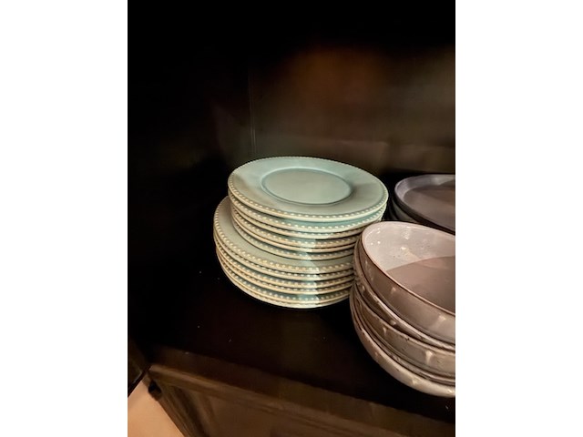 Wandkast met glaswerk en serviesgoed, staal - afbeelding 3 van  11