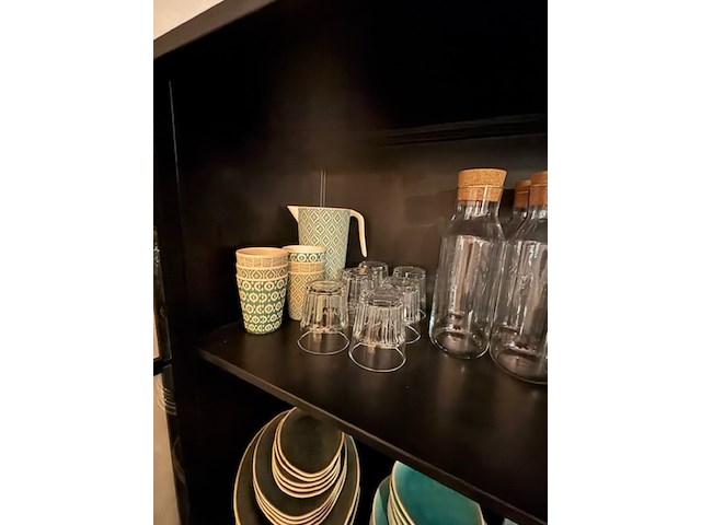 Wandkast met glaswerk en serviesgoed, staal - afbeelding 5 van  11