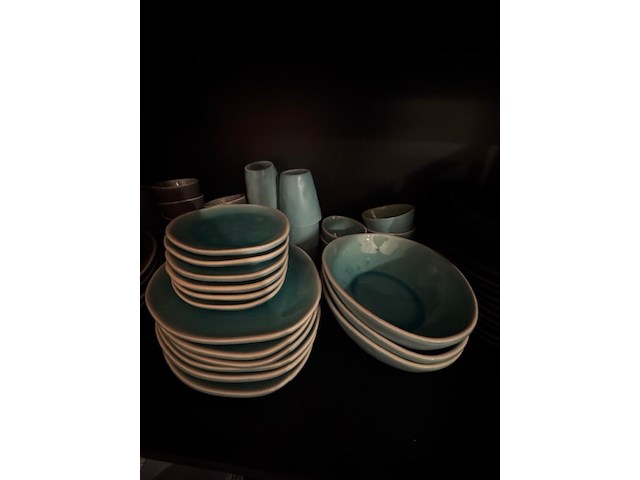 Wandkast met glaswerk en serviesgoed, staal - afbeelding 9 van  11