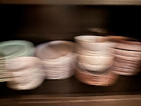 Wandkast met glaswerk en serviesgoed, staal - afbeelding 11 van  11