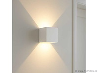 Wandlamp - tweerichtings led – wit - kubus – 2 x 5w – sw-2312 (x10) - afbeelding 2 van  5
