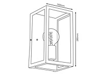 Wandlamp 28 cm eglo, charterhouse, zwart - afbeelding 3 van  3