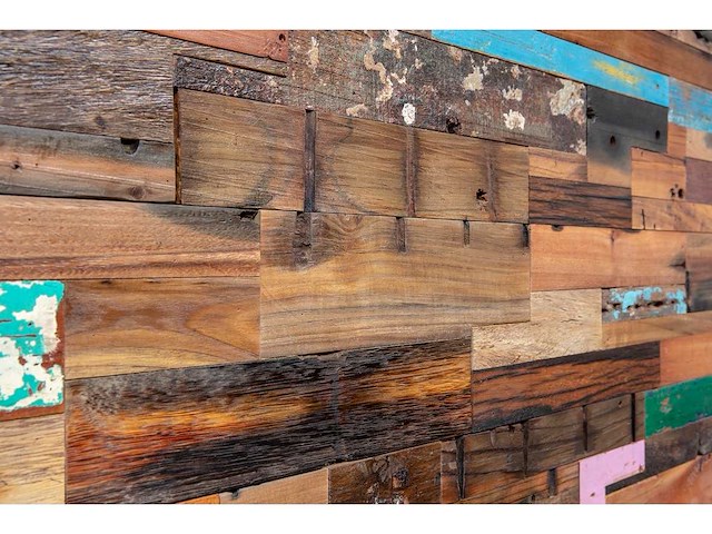 Wandpaneel reclaimed boatwood (20x) - afbeelding 1 van  2