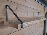 Wandplank met stalen dragers, afmeting plank ca. 20x115 cm - afbeelding 1 van  2