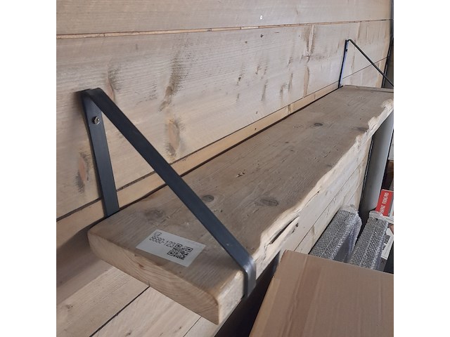 Wandplank met stalen dragers, afmeting plank ca. 20x115 cm - afbeelding 2 van  2