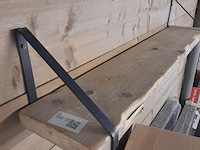 Wandplank met stalen dragers, afmeting plank ca. 20x115 cm - afbeelding 2 van  2