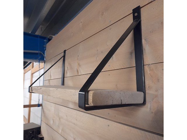 Wandplank met stalen dragers, afmeting plank ca. 20x70 cm - afbeelding 1 van  3