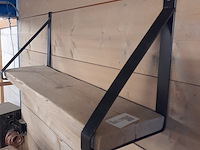 Wandplank met stalen dragers, afmeting plank ca. 20x70 cm - afbeelding 2 van  3