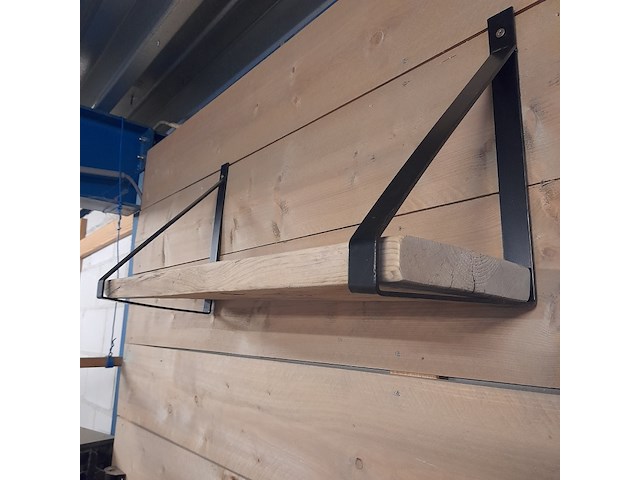 Wandplank met stalen dragers, afmeting plank ca. 20x70 cm - afbeelding 3 van  3