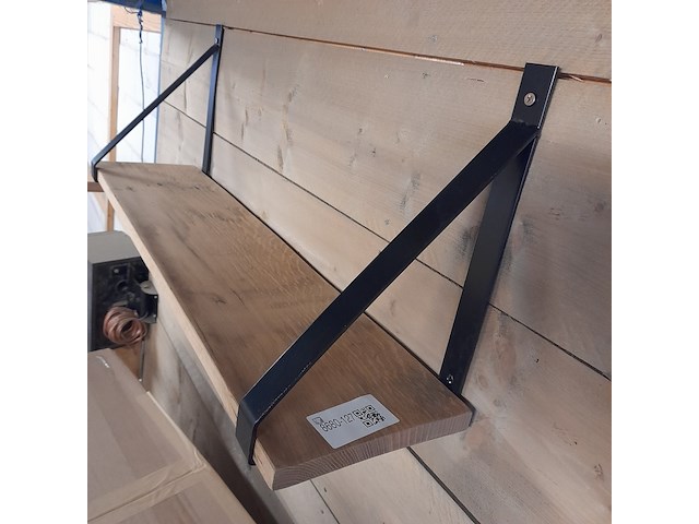 Wandplank met stalen dragers, afmeting plank ca. 20x85 cm - afbeelding 2 van  3