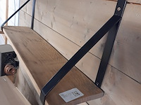 Wandplank met stalen dragers, afmeting plank ca. 20x85 cm - afbeelding 2 van  3