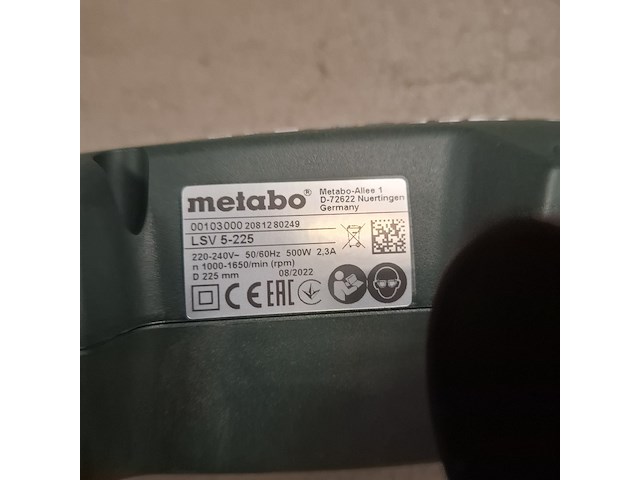 Wandschuurmachine metabo, lsv 5-225, bouwjaar 2022 - afbeelding 3 van  7