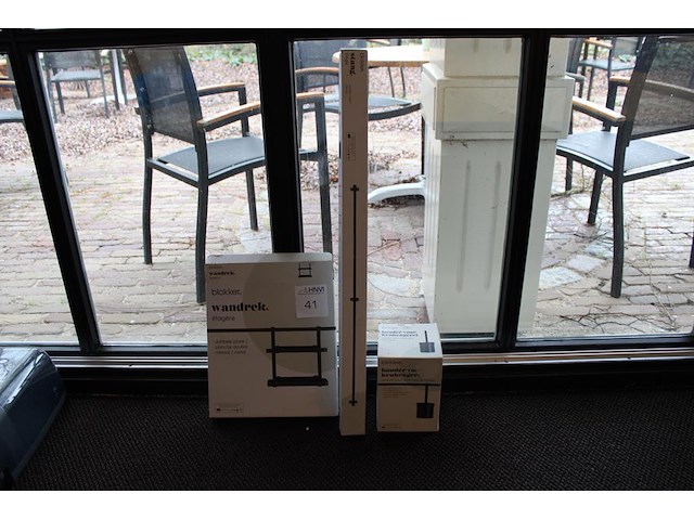 Wandstang, wandrek en houder voor keukengerei. - afbeelding 1 van  4