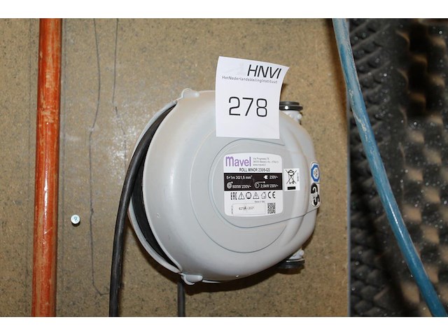 Wandstroomhaspel mavel 5 + 1 mtr 230 v. - afbeelding 1 van  2