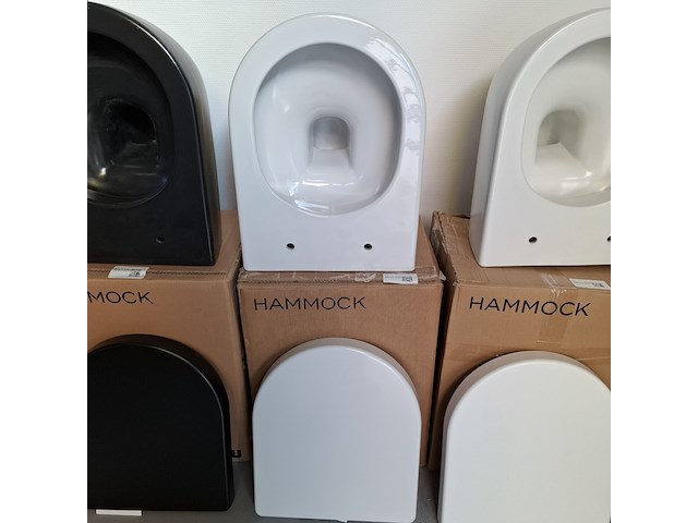 Wandtoilet clou, hammock, glans wit - afbeelding 1 van  4