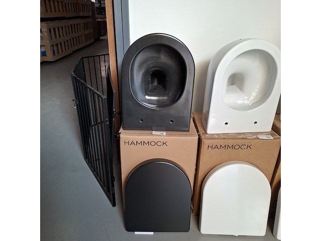 Wandtoilet clou, hammock, mat zwart - afbeelding 1 van  4