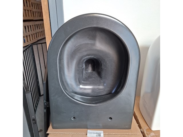 Wandtoilet clou, hammock, mat zwart - afbeelding 2 van  4