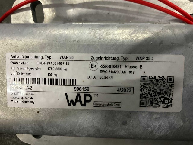 Wap tandem aanhangwagen onderdelen en accessoires (70x) - afbeelding 12 van  14