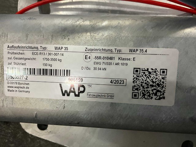 Wap tridem aanhangwagen onderdelen en accessoires (130x) - afbeelding 12 van  14