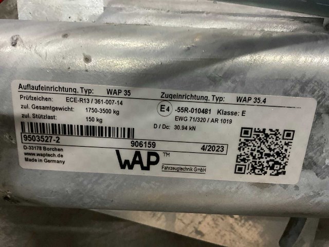 Wap tridem aanhangwagen onderdelen en accessoires (130x) - afbeelding 15 van  17