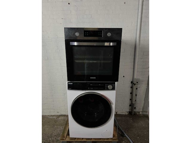 Warme lucht oven samsung nv64r3531bs/ef- sharp es-nfb814cwa wasmachine - afbeelding 1 van  4