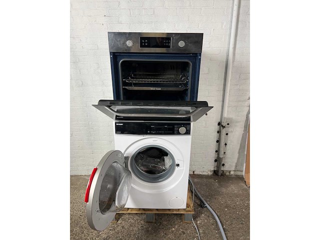 Warme lucht oven samsung nv64r3531bs/ef- sharp es-nfb814cwa wasmachine - afbeelding 4 van  4