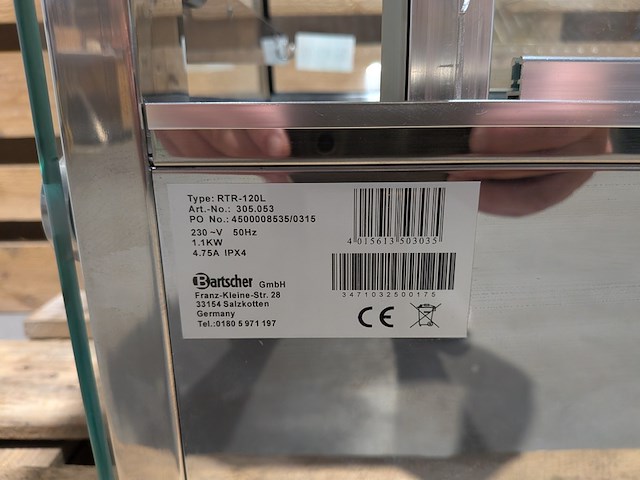 Warmhoudvitrine, bartscher, deli plus i - afbeelding 8 van  8