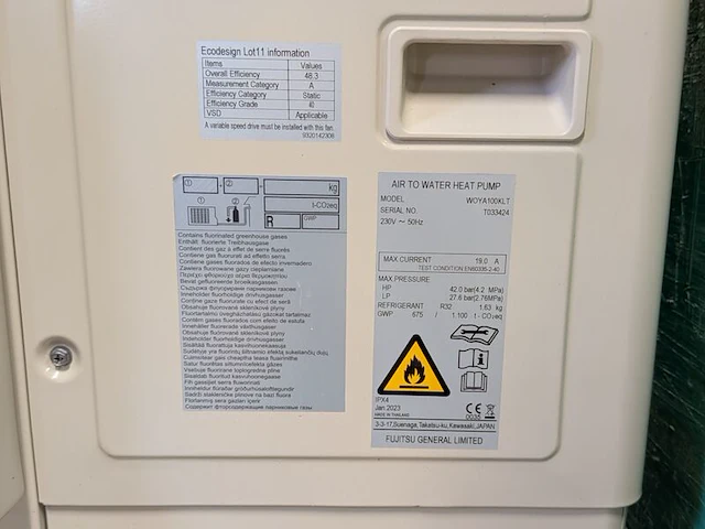 Warmtepomp- of airconditioningsbuitenunit, atlantic / fujitsu, woya100klt - afbeelding 5 van  5