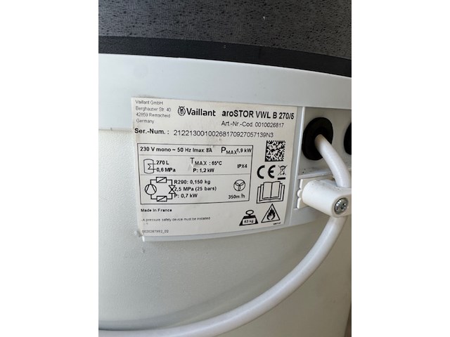 Warmtepomp boiler arostor vwl b 270/5 - afbeelding 6 van  7