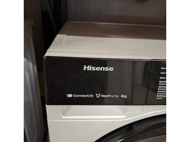 Warmtepomp droger 8.0 kg, hinsense demo model a++, dh3s802bw2 - afbeelding 3 van  9