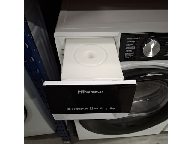 Warmtepomp droger 8.0 kg, hinsense demo model a++, dh3s802bw2 - afbeelding 9 van  9