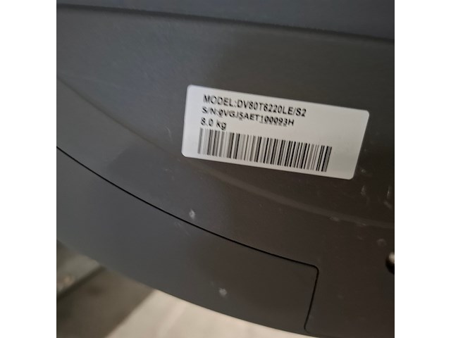 Warmtepomp droger 8.0 kg, samsung a+++, dv80t6220le - afbeelding 8 van  9