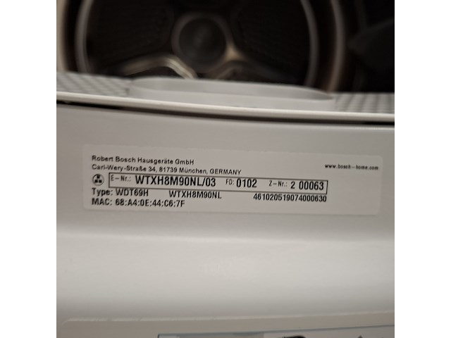 Warmtepomp droger 9.0 kg, bosch serie8 a+++, wtxh8m90nl - afbeelding 8 van  9
