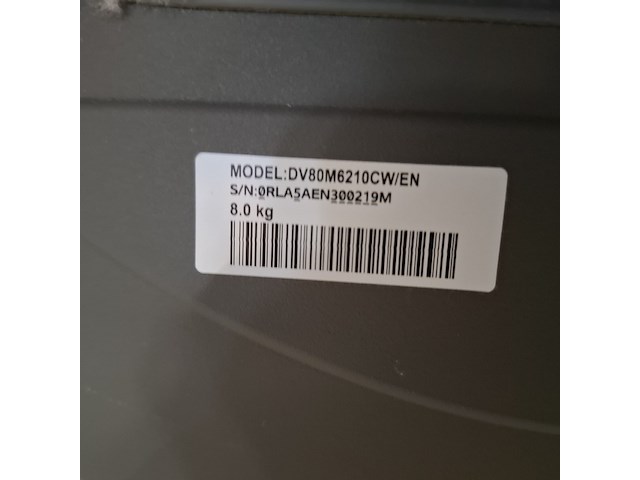 Warmtepomp droger a+++, samsung 8.0 kg, dv80m6210cw - afbeelding 7 van  8