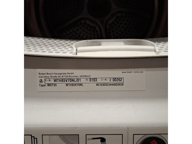 Warmtepomp droger, bosch, wth85v70nl - 8.0 kg a++ - afbeelding 2 van  10
