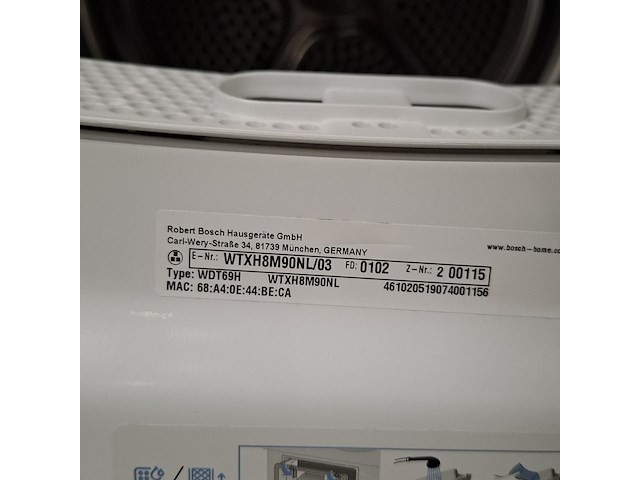 Warmtepomp droger, bosch, wtxh8m90nl | serie 8 | 9 kg | a+++ - afbeelding 9 van  9