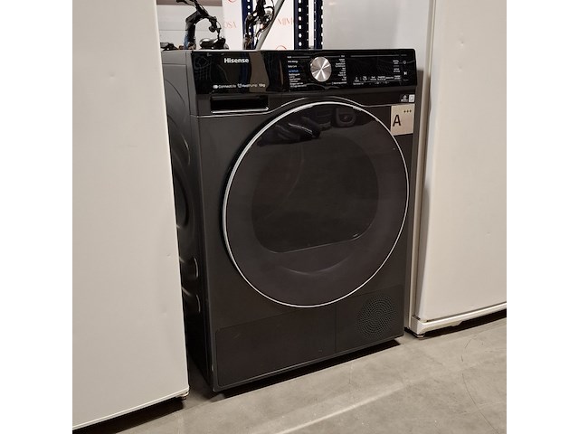 Warmtepomp droger, hinsense, dh5s102bb - demo 10 kg a+++, zwart - afbeelding 1 van  9