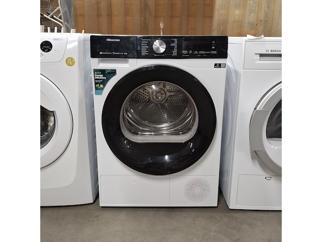 Warmtepomp droger, hisense, dh3s802bw3 - 8.0 kg a+++ - afbeelding 1 van  9