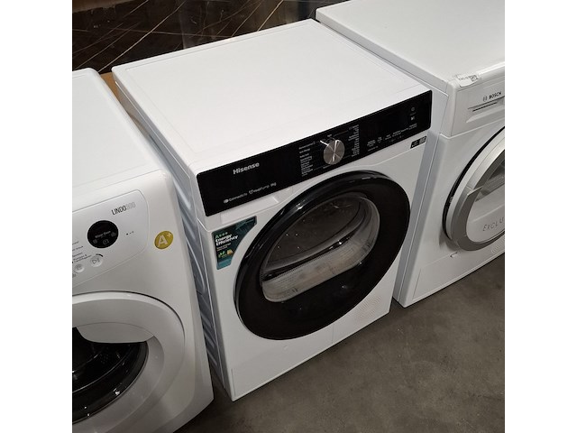 Warmtepomp droger, hisense, dh3s802bw3 - 8.0 kg a+++ - afbeelding 2 van  9