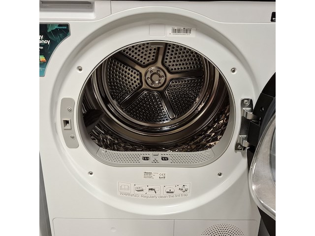 Warmtepomp droger, hisense, dh3s802bw3 - 8.0 kg a+++ - afbeelding 7 van  9
