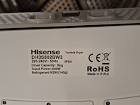 Warmtepomp droger, hisense, dh3s802bw3 - 8.0 kg a+++ - afbeelding 9 van  9