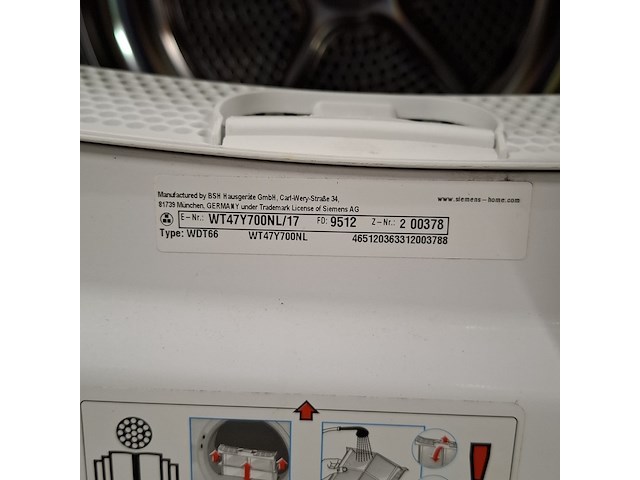 Warmtepomp droger, siemens, wt47y700nl - 9.0 kg a++ - afbeelding 9 van  9