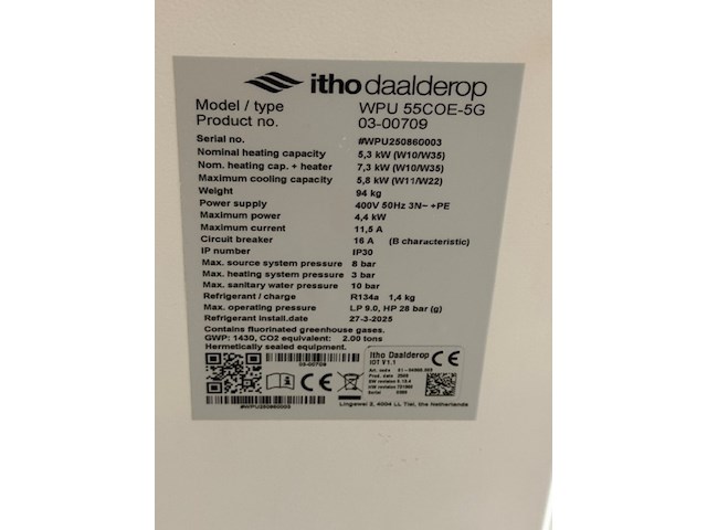 Warmtepomp itho daalderop, wpu 55coe-5g, , water/water - afbeelding 5 van  6
