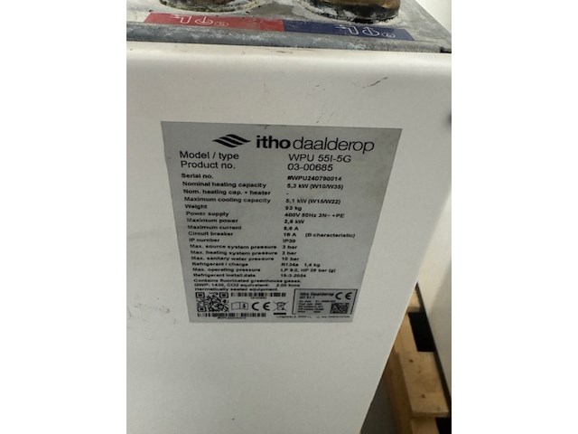Warmtepomp, itho daalderop, wpu 5g, defect - afbeelding 4 van  6