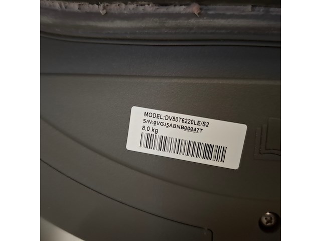 Warmtepompdroger 8.0 kg, samsung a+++, dv80t6220le - afbeelding 7 van  8