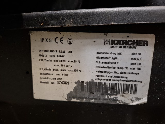 Warmwater hogedrukreiniger karcher, hds 895s - afbeelding 5 van  6