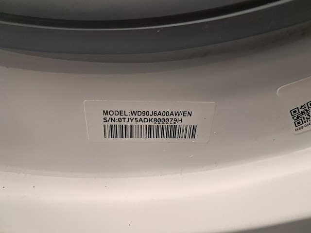 Was / droog combinatie 9.0 kg / 6.0 kg, samsung a+++, dv90n62632w - afbeelding 2 van  10