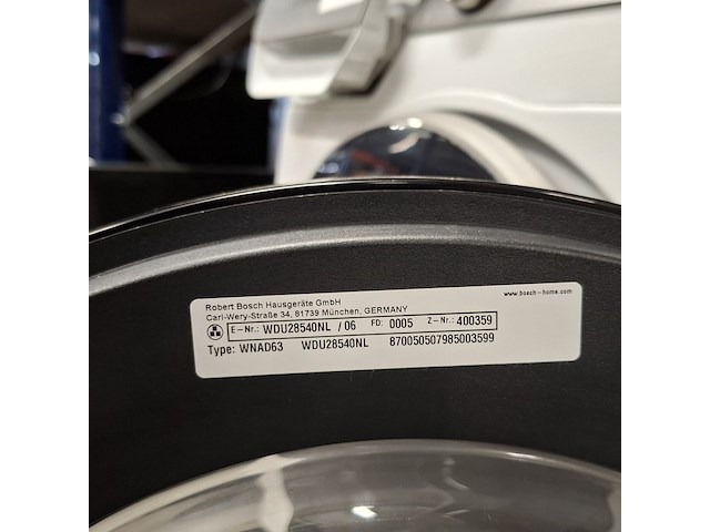 Was-droogcombinatie, bosch, wnad63 | serie 6 | 10 kg/6 kg | a+++ - afbeelding 7 van  7